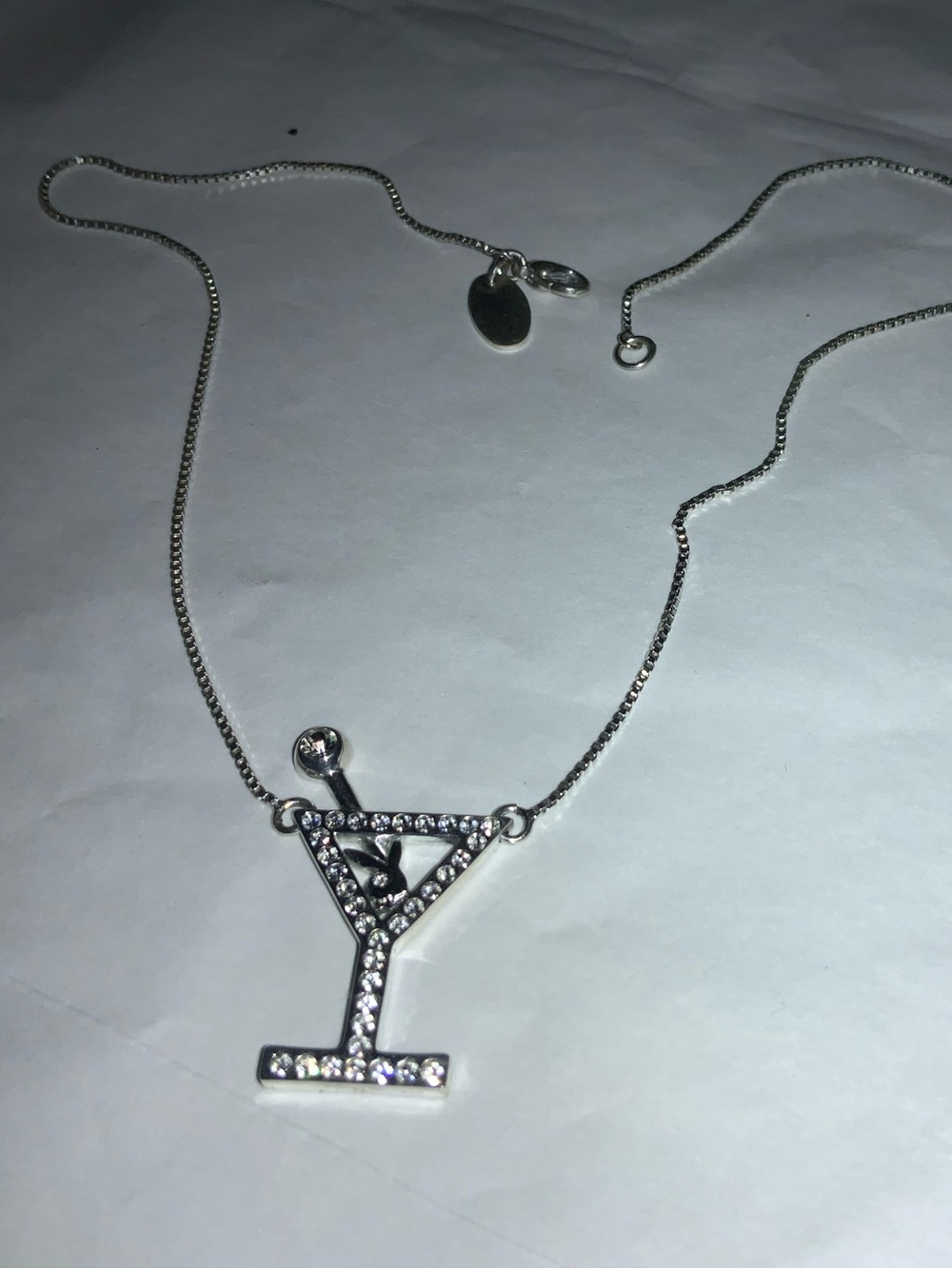 Vintage Y2K playboy martini necklace